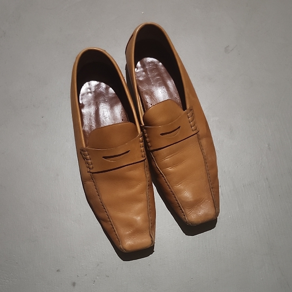 Yves Saint Laurent Men's Cognac Leather Penny Loafers